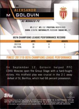 2018-19 Topps Finest UEFA Champions League #94 Aleksandr Golovin Back