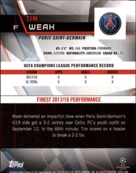 2018-19 Finest UEFA Champions League #101 Tim Weah Back