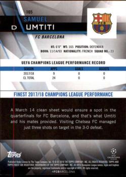 2018-19 Finest UEFA Champions League #105 Samuel Umtiti Back