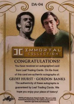 2018 Leaf Soccer Immortal Collection - Dual Autographs #DA-04 Geoff Hurst / Gordon Banks Back