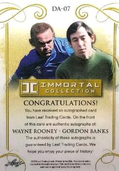 2018 Leaf Soccer Immortal Collection - Dual Autographs #DA-07 Wayne Rooney / Gordon Banks Back