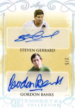 2018 Leaf Soccer Immortal Collection - Dual Autographs #DA-09 Steven Gerrard / Gordon Banks Front