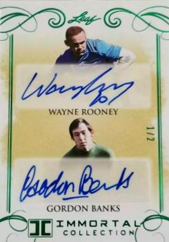 2018 Leaf Soccer Immortal Collection - Dual Autographs Green #DA-07 Wayne Rooney / Gordon Banks Front
