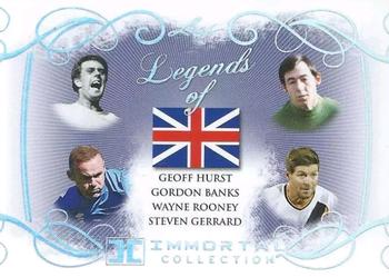 2018 Leaf Soccer Immortal Collection - Legends of the UK #LO-02 Geoff Hurst / Gordon Banks / Wayne Rooney / Steven Gerrard Front