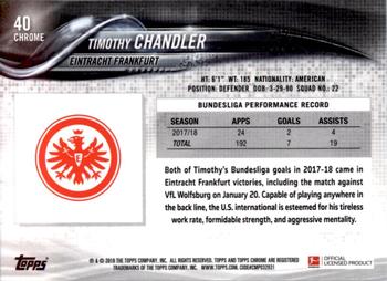 2018-19 Topps Chrome Bundesliga #40 Timothy Chandler Back