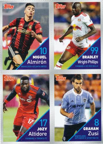 2018 Topps Post Cereal MLS - Panels #NNO Miguel Almiron / Bradley Wright-Phillips / Jozy Altidore / Graham Zusi Front
