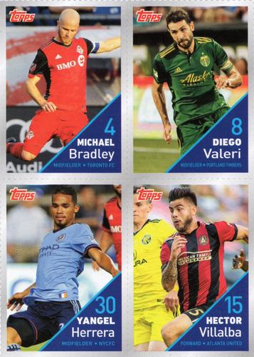 2018 Topps Post Cereal MLS - Panels #NNO Michael Bradley / Diego Valeri / Yangel Herrera / Hector Villalba Front
