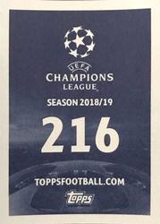 2018 Topps UEFA Champions League Official Stickers #216 Alisson Becker Back