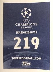 2018 Topps UEFA Champions League Official Stickers #219 Virgil van Dijk Back