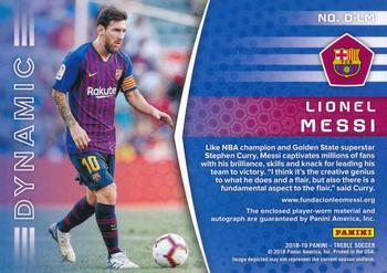 2018-19 Panini Treble - Dynamic Autographed Materials #D-LM Lionel Messi Back