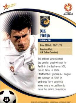 2006 Select A-League #23 Nik Mrdja Back