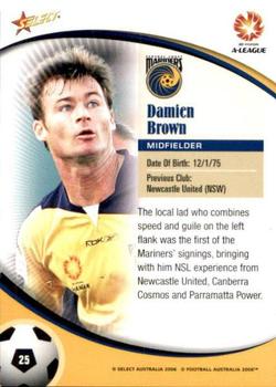 2006 Select A-League #25 Damien Brown Back