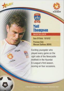 2006 Select A-League #45 Matt Thompson Back