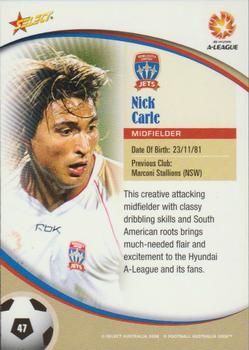 2006 Select A-League #47 Nick Carle Back