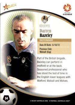 2006 Select A-League #54 Darren Bazeley Back