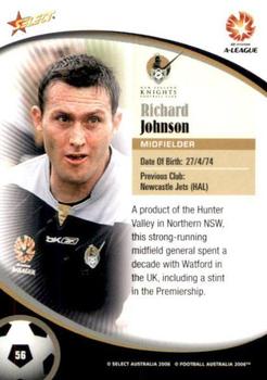 2006 Select A-League #56 Richard Johnson Back