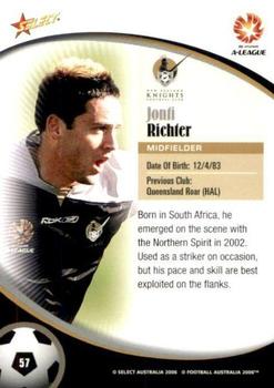 2006 Select A-League #57 Jonti Richter Back