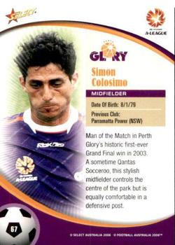 2006 Select A-League #67 Simon Colosimo Back