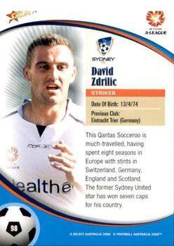 2006 Select A-League #98 David Zdrilic Back