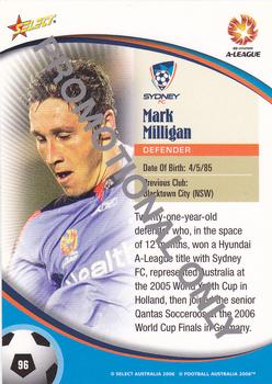 2006 Select A-League - Promos #96 Mark Milligan Back