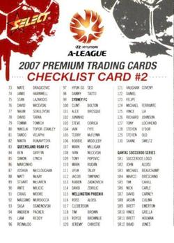 2007 Select A-League #2 Checklist Front