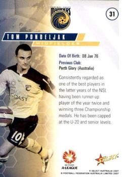 2007 Select A-League #31 Tom Pondeljak Back