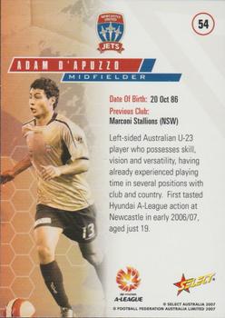 2007 Select A-League #54 Adam D’Apuzzo Back