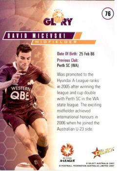 2007 Select A-League #76 David Micevski Back