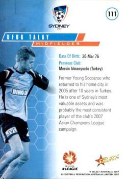 2007 Select A-League #111 Ufuk Talay Back