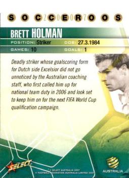 2007 Select A-League - Socceroos #SR11 Brett Holman Back