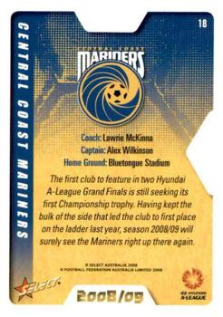 2008-09 Select A-League #18 Central Coast Mariners Back