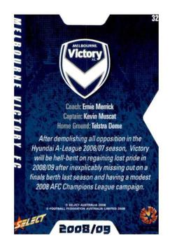 2008-09 Select A-League #32 Melbourne Victory Back