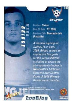 2008-09 Select A-League #100 Mark Bridge Back