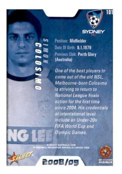 2008-09 Select A-League #101 Simon Colosimo Back