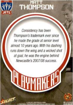 2008-09 Select A-League - Playmakers #PM7 Matt Thompson Back