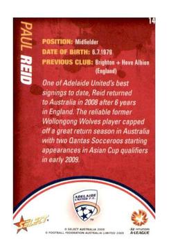 2009-10 Select A-League #14 Paul Reid Back