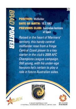 2009-10 Select A-League #36 Brad Porter Back