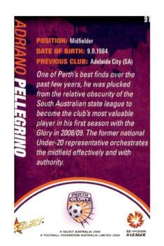 2009-10 Select A-League #91 Adriano Pellegrino Back
