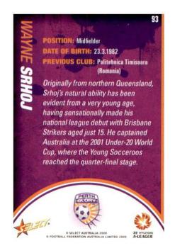 2009-10 Select A-League #93 Wayne Srhoj Back