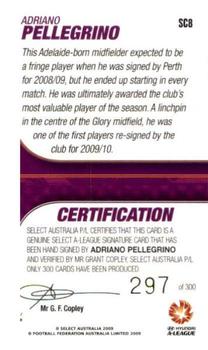 2009-10 Select A-League - Signatures #SC8 Adriano Pellegrino Back