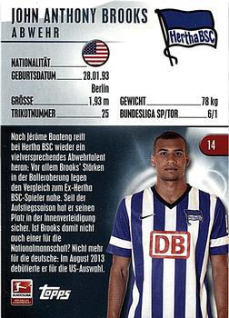 2013-14 Topps Chrome Bundesliga #14 John Anthony Brooks Back