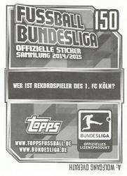 2014-15 Topps Fussball Bundesliga Stickers #150 Matthias Lehmann Back