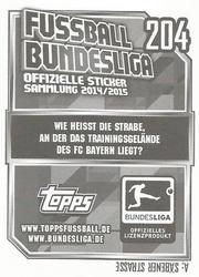 2014-15 Topps Fussball Bundesliga Stickers #204 Holger Badstuber Back