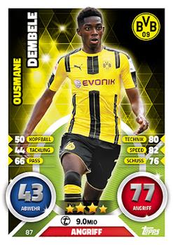 2016-17 Topps Match Attax Bundesliga #87 Ousmane Dembélé Front