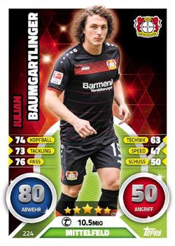 2016-17 Topps Match Attax Bundesliga #224 Julian Baumgartlinger Front