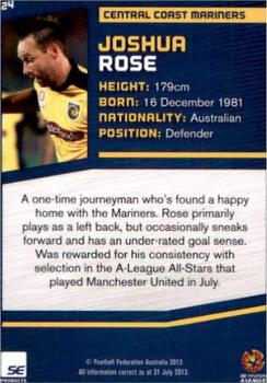 2013-14 SE Products A-League & Socceroos #24 Joshua Rose Back