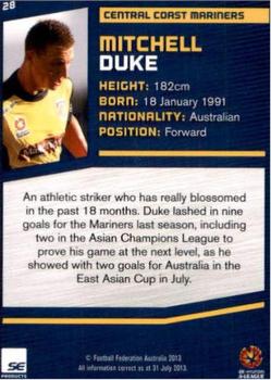 2013-14 SE Products A-League & Socceroos #28 Mitchell Duke Back