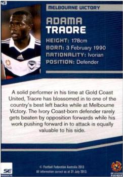 2013-14 SE Products A-League & Socceroos #43 Adama Traore Back