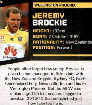 2013-14 SE Products A-League & Socceroos #86 Jeremy Brockie Back