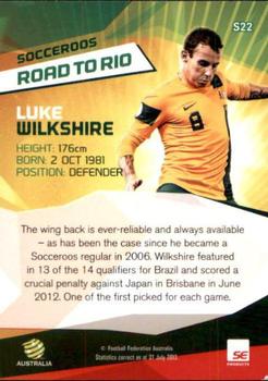 2013-14 SE Products A-League & Socceroos - Road to Rio #S22 Luke Wilkshire Back